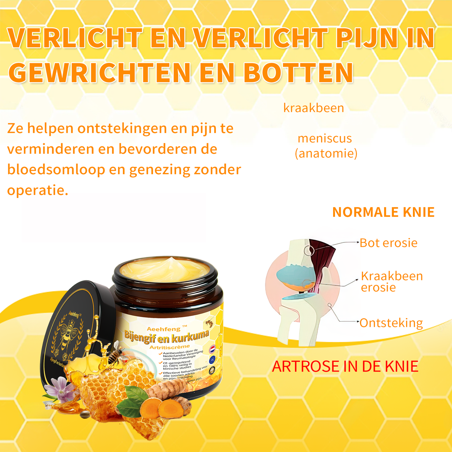 𝐀𝐞𝐞𝐡𝐟𝐞𝐧𝐠™ Bijengif en kurkuma Artritiscrème (Specialisatie in orthopedische aandoeningen en gewrichtspijn)🌟